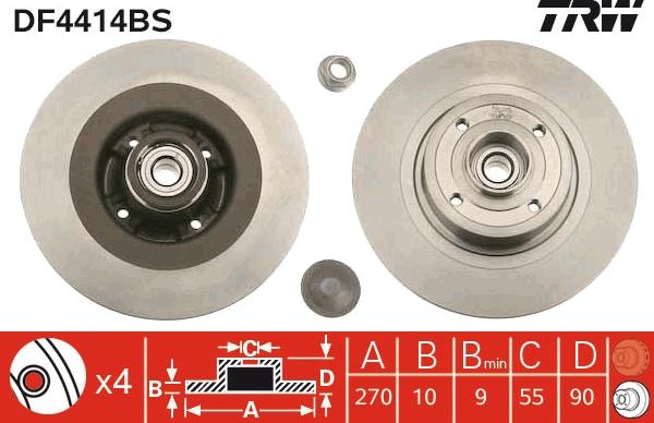 TRW DF4414BS - Discofreno autozon.pro