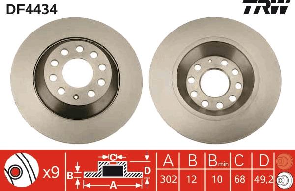 TRW DF4434 - Discofreno autozon.pro