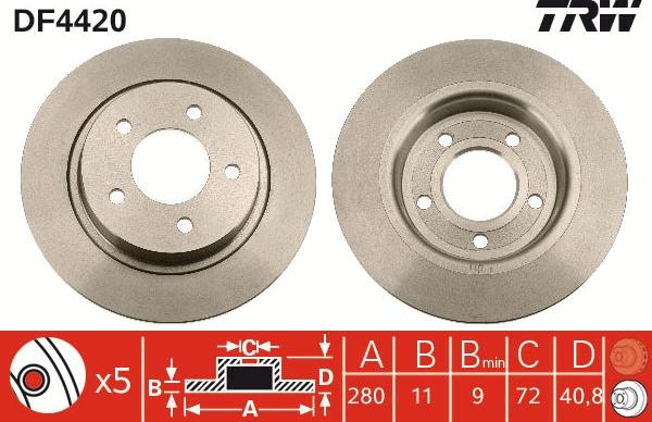 TRW DF4420 - Discofreno autozon.pro