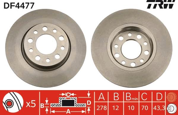 TRW DF4477 - Discofreno autozon.pro