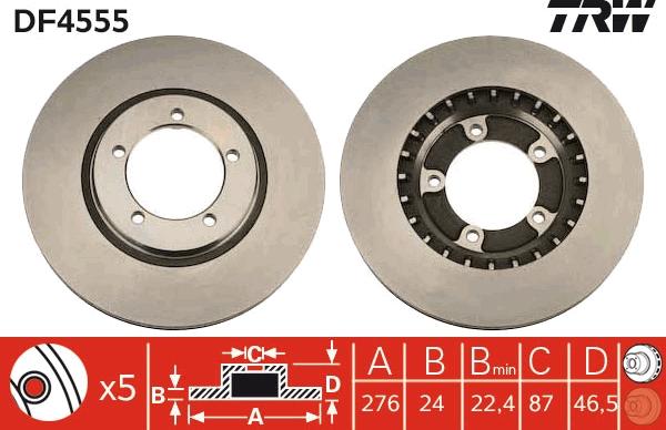 TRW DF4555 - Discofreno autozon.pro