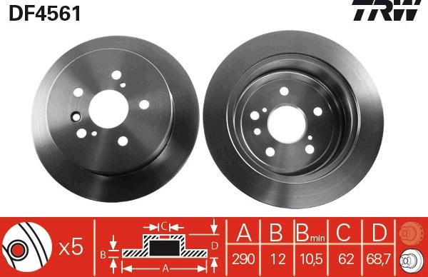 TRW DF4561 - Discofreno autozon.pro