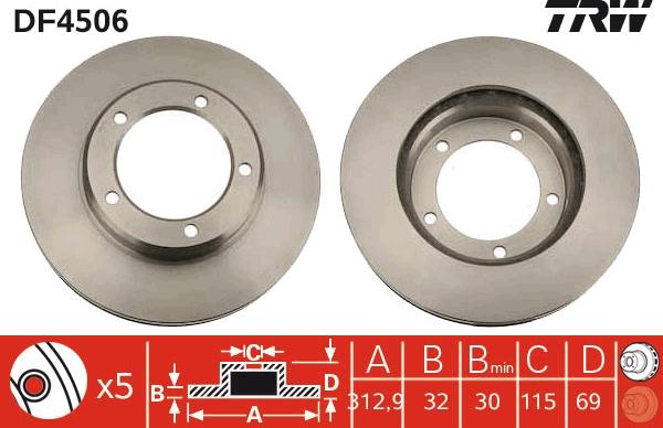 TRW DF4506 - Discofreno autozon.pro