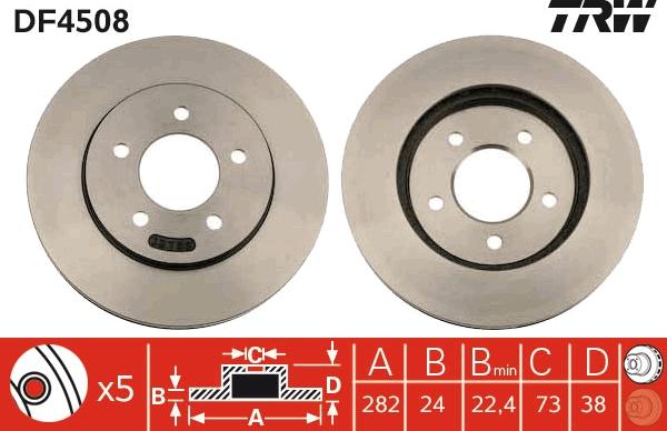 TRW DF4508 - Discofreno autozon.pro