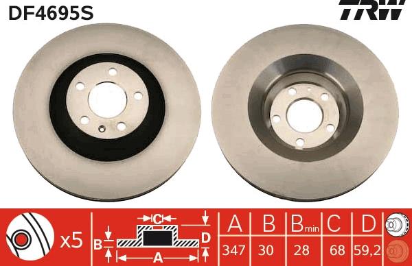 TRW DF4695S - Discofreno autozon.pro