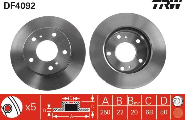 TRW DF4092 - Discofreno autozon.pro