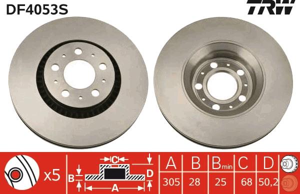 TRW DF4053S - Discofreno autozon.pro