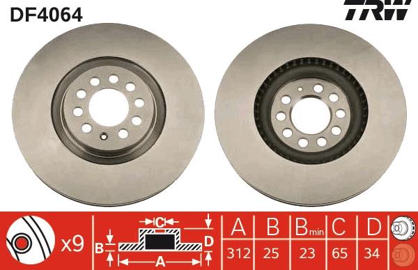 TRW DF4064 - Discofreno autozon.pro