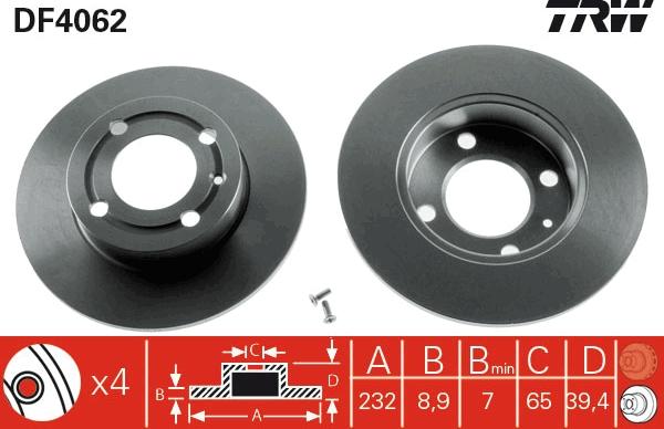 TRW DF4062 - Discofreno autozon.pro