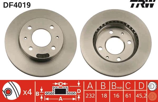 TRW DF4019 - Discofreno autozon.pro