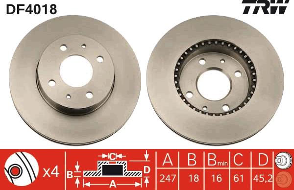 TRW DF4018 - Discofreno autozon.pro