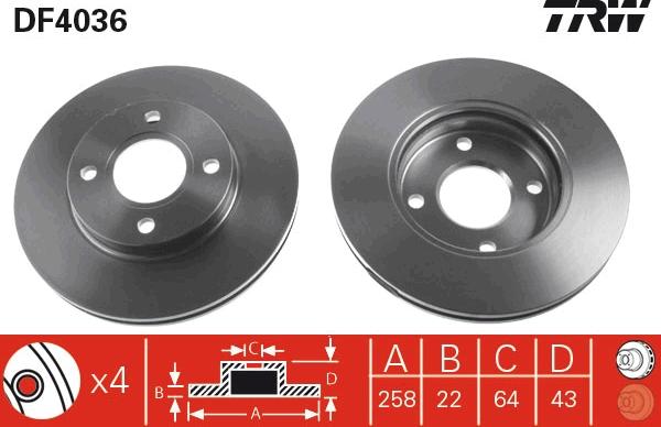 TRW DF4036 - Discofreno autozon.pro