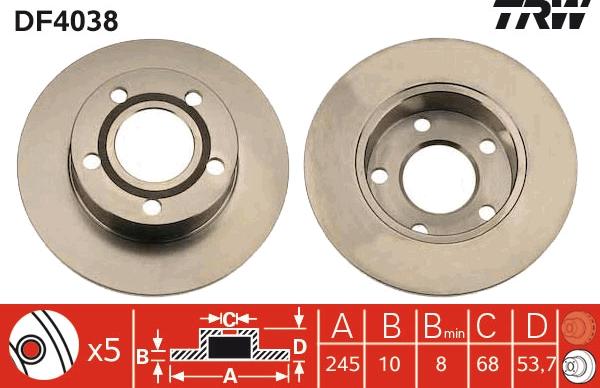 TRW DF4038 - Discofreno autozon.pro