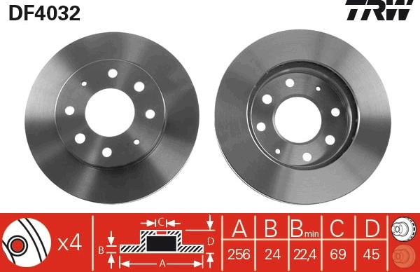 TRW DF4032 - Discofreno autozon.pro