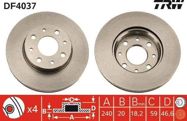 TRW DF4037 - Discofreno autozon.pro