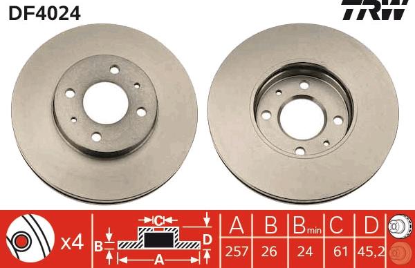 TRW DF4024 - Discofreno autozon.pro