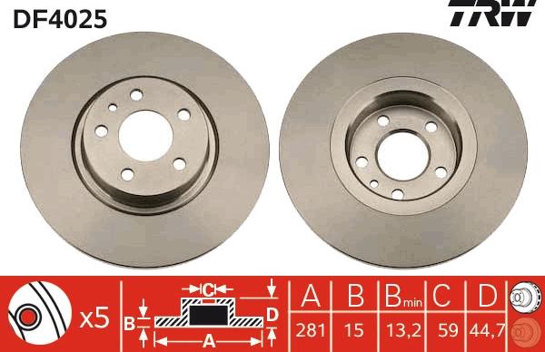 TRW DF4025 - Discofreno autozon.pro