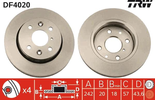 TRW DF4020 - Discofreno autozon.pro