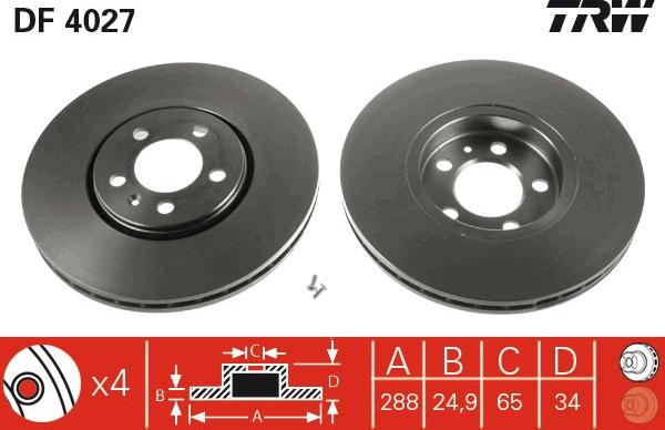 TRW DF4027 - Discofreno autozon.pro