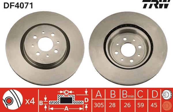 TRW DF4071 - Discofreno autozon.pro