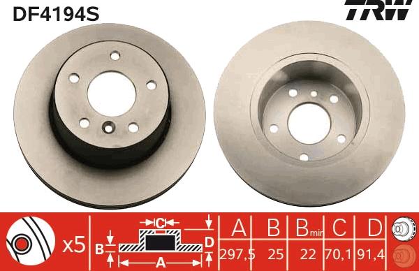 TRW DF4194S - Discofreno autozon.pro