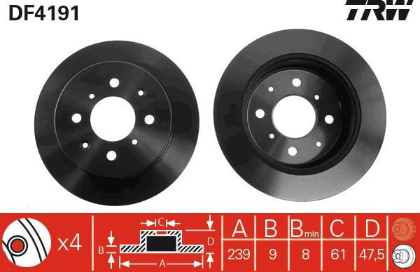 TRW DF4191 - Discofreno autozon.pro