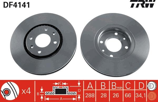 TRW DF4141 - Discofreno autozon.pro