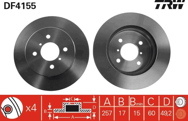 TRW DF4155 - Discofreno autozon.pro