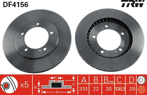 TRW DF4156 - Discofreno autozon.pro