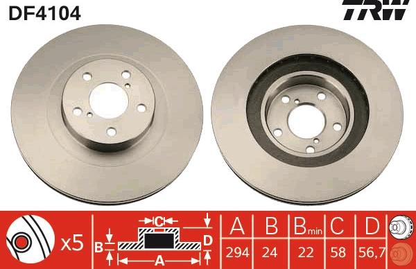 TRW DF4104 - Discofreno autozon.pro