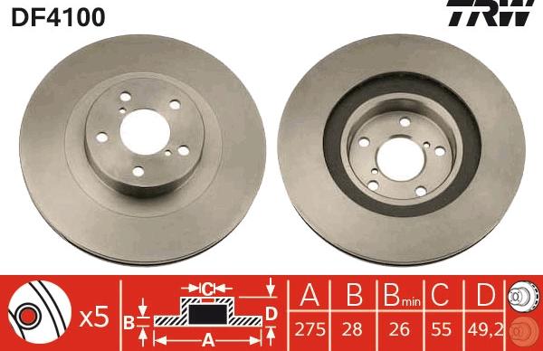 TRW DF4100 - Discofreno autozon.pro