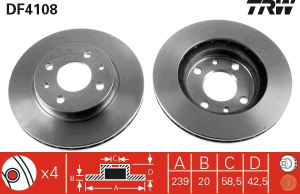 TRW DF4108 - Discofreno autozon.pro