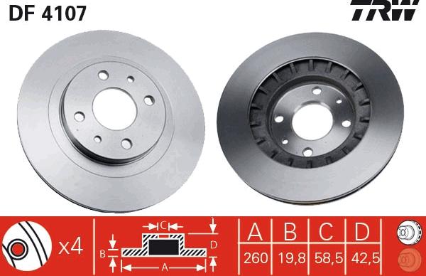 TRW DF4107 - Discofreno autozon.pro