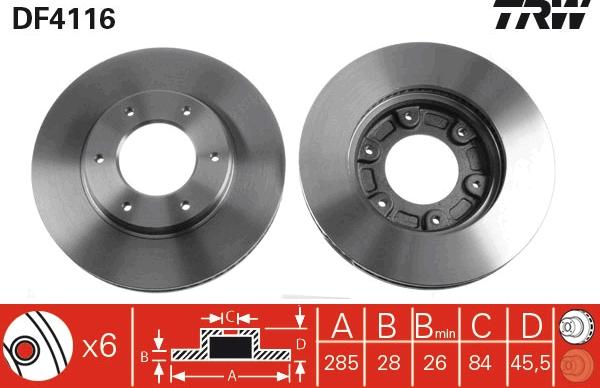 TRW DF4116 - Discofreno autozon.pro