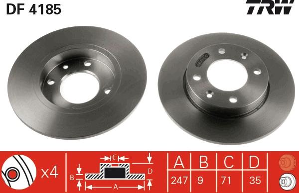 TRW DF4185 - Discofreno autozon.pro