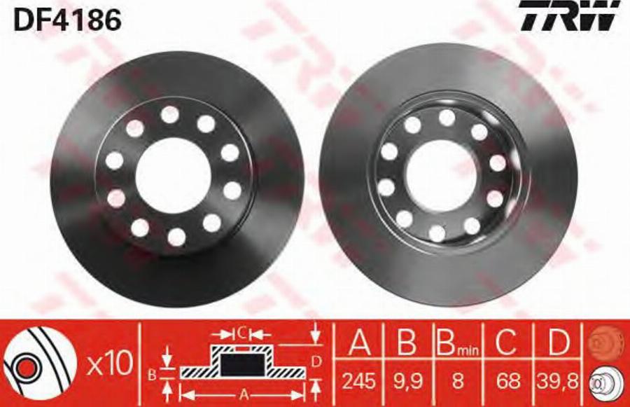 TRW DF4186BP - Discofreno autozon.pro