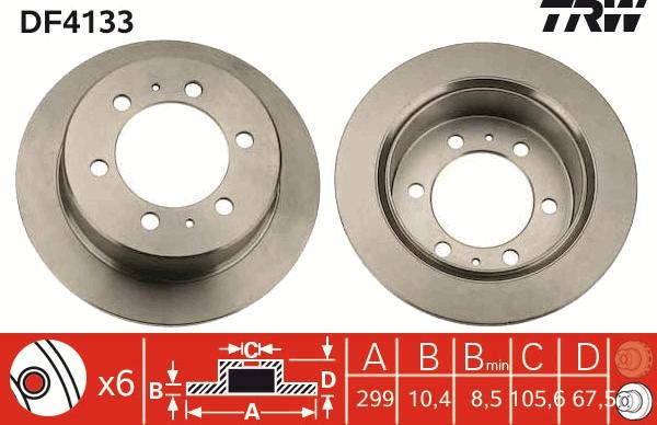 TRW DF4133 - Discofreno autozon.pro