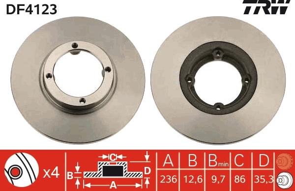 TRW DF4123 - Discofreno autozon.pro