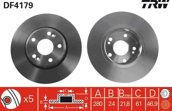 TRW DF4179 - Discofreno autozon.pro