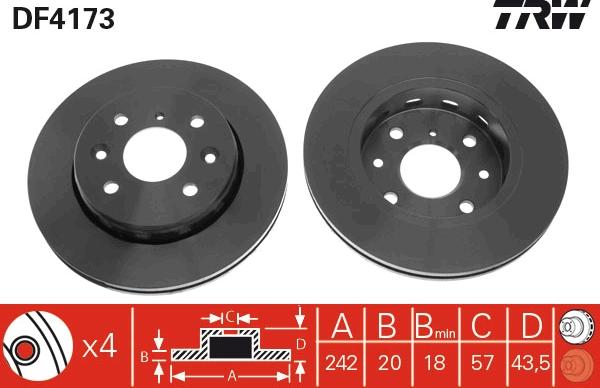 TRW DF4173 - Discofreno autozon.pro