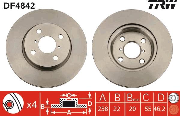 TRW DF4842 - Discofreno autozon.pro