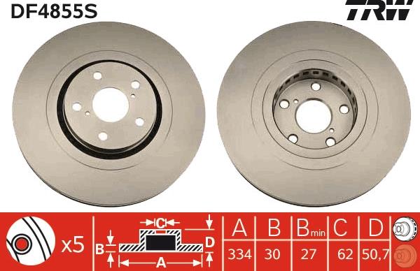 TRW DF4855S - Discofreno autozon.pro