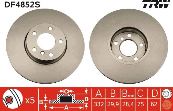 TRW DF4852S - Discofreno autozon.pro