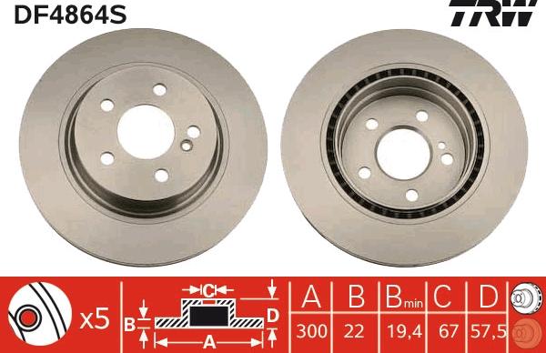 TRW DF4864S - Discofreno autozon.pro