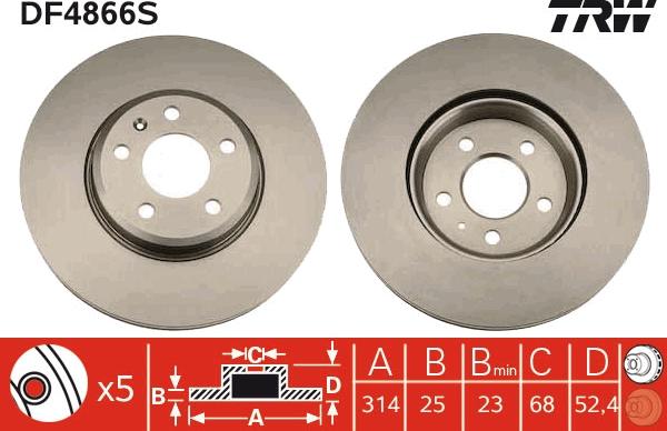 TRW DF4866S - Discofreno autozon.pro