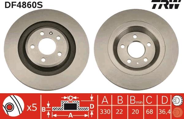 TRW DF4860S - Discofreno autozon.pro