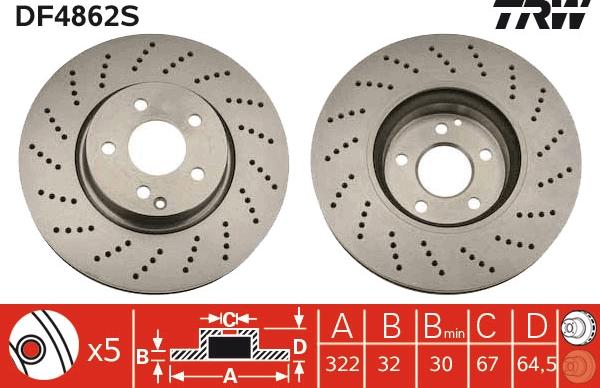 TRW DF4862S - Discofreno autozon.pro