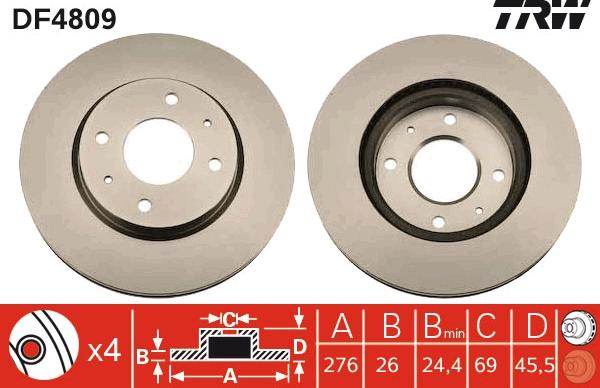 TRW DF4809 - Discofreno autozon.pro