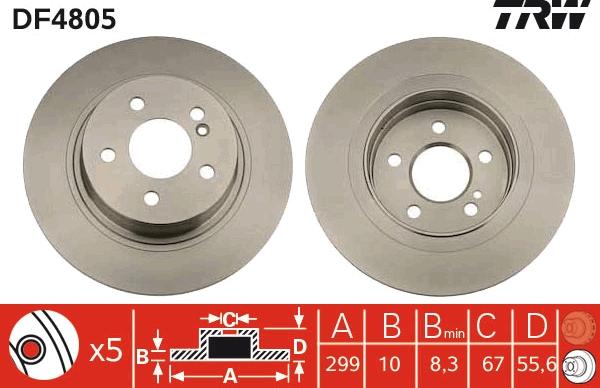 TRW DF4805 - Discofreno autozon.pro