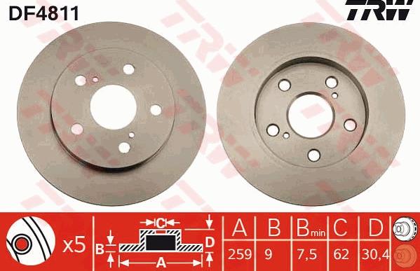 TRW DF4811 - Discofreno autozon.pro